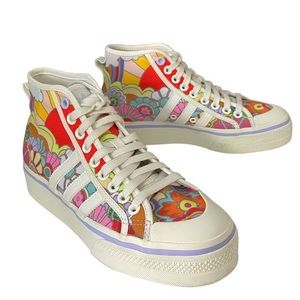 ADIDAS NIZZA FLORAL PLATFORM MID SIZE SNEAKER